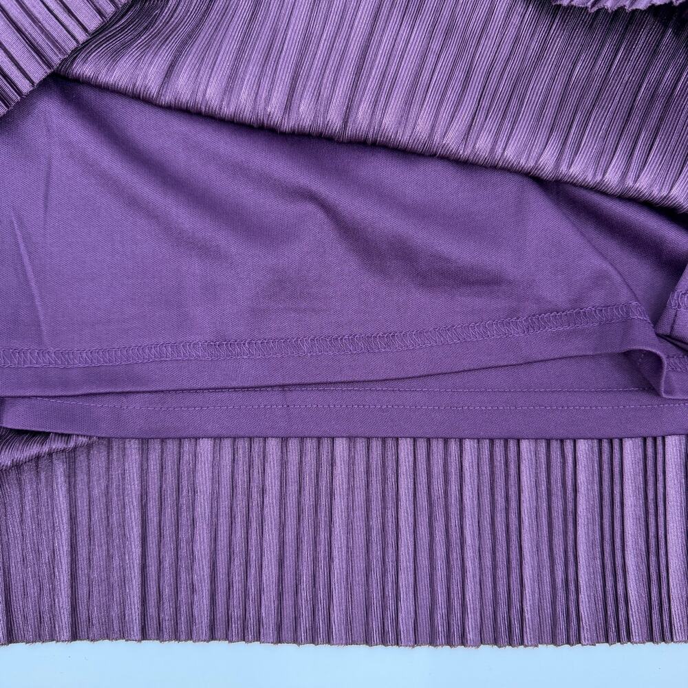 Lulus Whimsical Beauty Dark Purple Satin Plisse Strapless Maxi Dress Size M - Picture 9 of 13